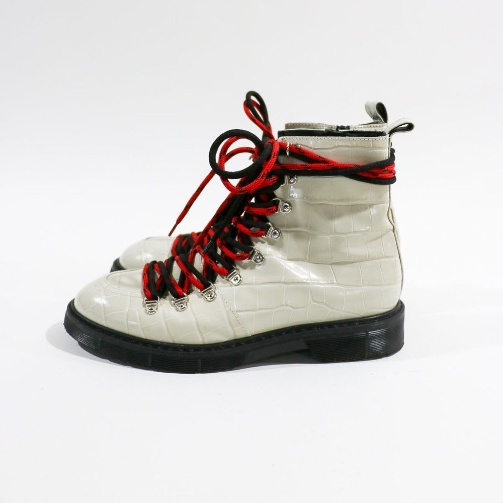 Authentic Polly Plume Heidi Kokko Boots Embossed Combat Boots NEW! - Picture 6 of 7